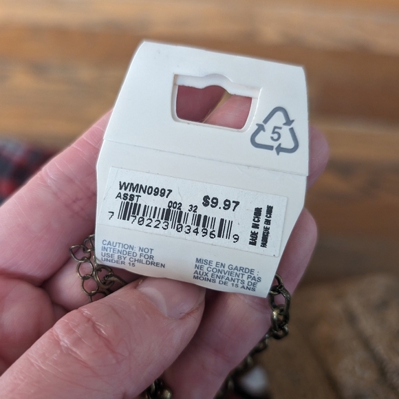 3/$15 | George, Copper Tone Blue Enamel Bib Necklace, Adjustable Length - Picture 3 of 3